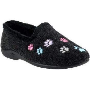 Charley Damen Hausschuhe mit Pfotenmuster von Lazy Dogz