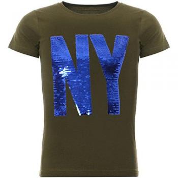 Wende-Pailletten T-Shirt Jungen mit tollem Motiv Größe 104 olivgrün