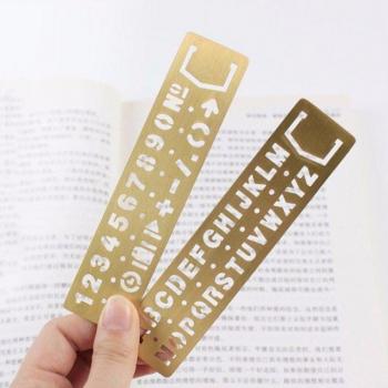 Brass Metal Bookmark and Ruler for Stationery