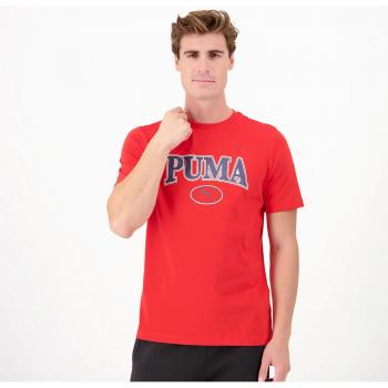 Camiseta Puma Squad Masculina de Manga Curta Vermelha