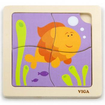 Viga Holzspielzeug Flaches Puzzle