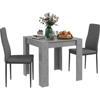 HOMCOM: tavolo rotondo legno-metallo + 4 sedie salvaspazio