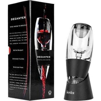 Frosted Elegance Wine Aerator and Decanter with Dark Base – Festive Gift Idea