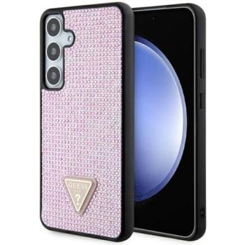 Galaxy S24+ Pink Triangle Logo Case – Guess Metal with Rhinestones