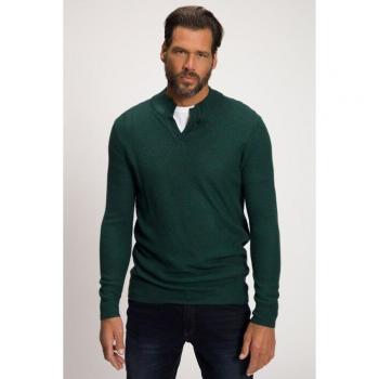 Pullover grigio con maniche lunghe e collo particolare, Uomo, 7XL