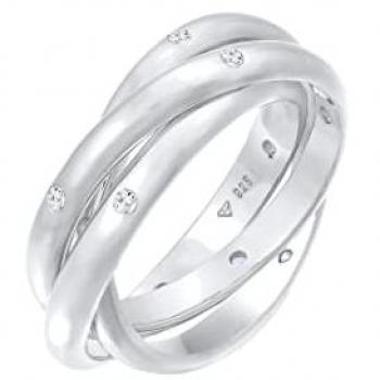 Elli Premium Fingerring »Wickelring Trio Basic Topas 925 Silber«