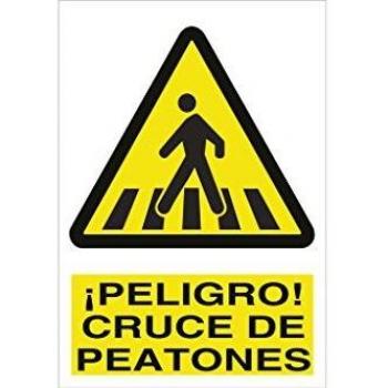 Señal de Advertencia Cruce Peatones 420x297