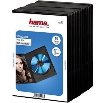 Hama Custodie per DVD, con copertina, confezione da 10, Nero
