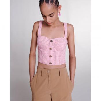 Tweed Crop Top Mujer Maje