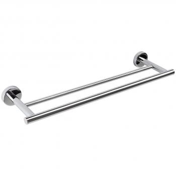 Inda Styl porte-serviettes double 50 cm en acier poli
