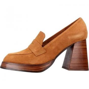 Mocasín de Ante Marrón con Tacón de 7 cm