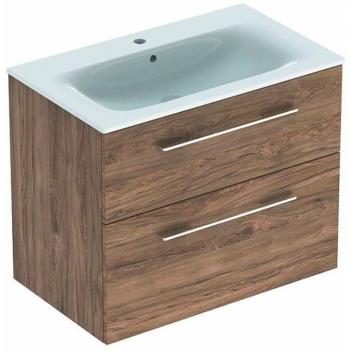 Selnova Square Meuble-vasque en Noyer Hickory : 635x788x480 mm, 2 tiroirs, modèle 501.242.00.1
