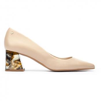 Zapatos salón mujer Martinelli piel tacón bloque plata
