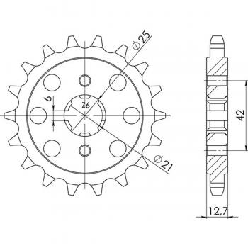 Voorkettingtandwiel Supersprox JT 288.18 18 T