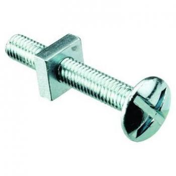 Cross Head Roofing Bolt 6MM M6 100MM Length BZP with Square Nuts