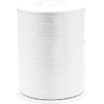 Elegantes Ringelband, Geschenkband 10mm x 250m Rolle Weiß