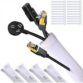 Cable Management Sleeve with Reusable Cable Ties