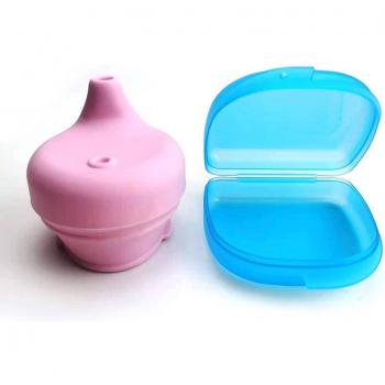 Tapa de silicona suave para bebés con pajita, certificada por FDA, sin BPA, incluye cajas de PP