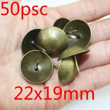 Tachuelas de Sofá, 50 Uds., 22x19mm, Hierro y Bronce