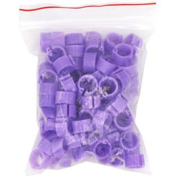8mm Plastic Bird Rings, 100 Count, Pigeon and Quail Foot Rings, 10 Colors