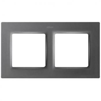 Marco de Pared Simon 82 Concept Doble, 2 Elementos, Titanio, Antihuellas, Compatible con Series Simon 75, 31, 82 y 88