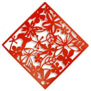 Red and Black Room Divider