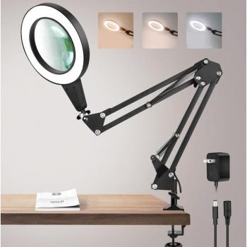 AHLSEN SmartGlow 2‑in‑1 Magnifier & Desk Lamp