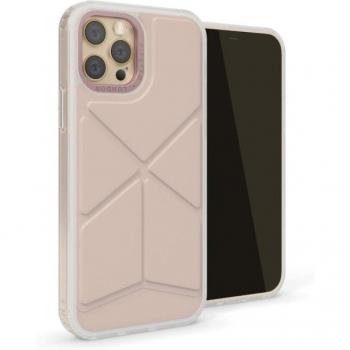 Pipetto Origami Snap iPhone 12/12 Pro Fodral, Dammrosa TPU
