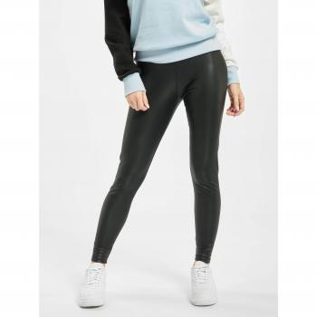 Legging  noir Urban Classics avec imitation cuir et haut tailles