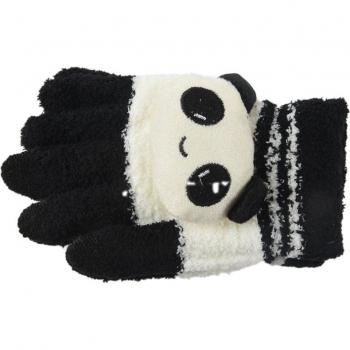 Winter Panda Touchscreen Gloves for Women Black White