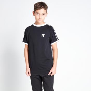 Camiseta Infantil Negro con Detalle de Ribete y Cinta