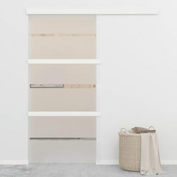 VIDAXL Porta Scorrevole in Vetro ESG 102,5x205 cm Argento