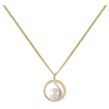 Fascination by Ellen K. Kette mit Anhänger »Gold 375 Perle weiß 7-7,5mm und Zirkonia weiß«