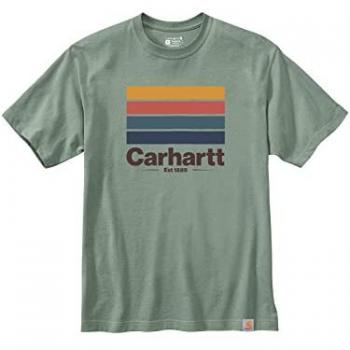T-shirt à Manches Courtes Carhartt Heavyweight Line Graphic Relaxed Fit Vert S