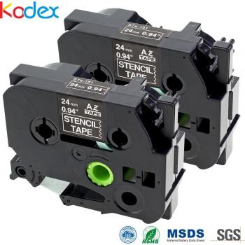 Kodex 2pcs Brother Label Stencil Tape STE151 for P-touch Printers 24mm x 3m