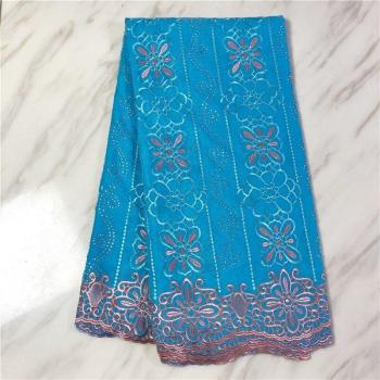 Tela de encaje bordado suizo bazin riche 5 yardas