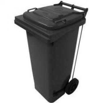 80L Grey Pedal Operated Wheelie Bin