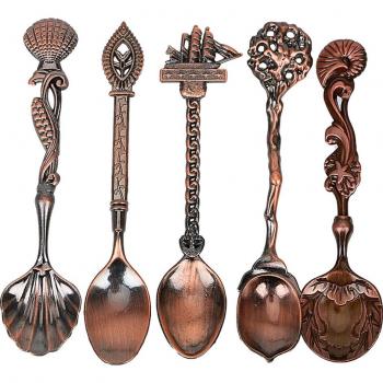 Carved Stainless Steel Tea and Coffee Spoons