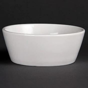 Olympia Whiteware Sloping Edge Bowls 120mm Porcelain Salad Bowls
