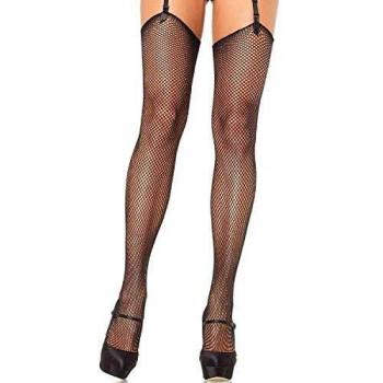 Leg Avenue transparente Strapsstrümpfe, schwarz, Einheitsgröße