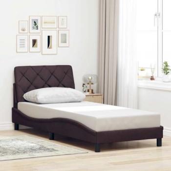 Brown Linen-Bed Frame – 90x190cm, No Cushion
