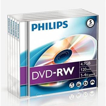 Philips PHOV-RW4754JC Discos DVD-RW en blanco 5 unidades