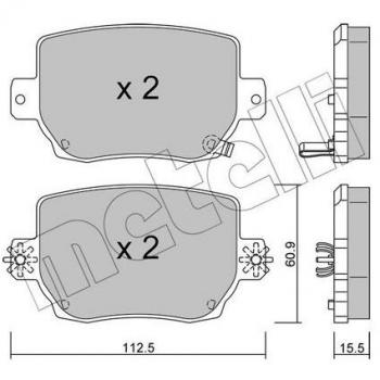 Plaquettes de frein pour frein à disque METELLI 22-1334-0