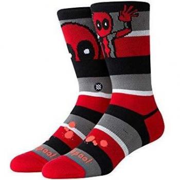 Classic Deadpool Stance Herren-Rotstreifen-Socken Größe L