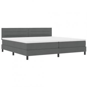 Box Spring Matériau Tissu Gris – lit 200×200 cm, LED intégré