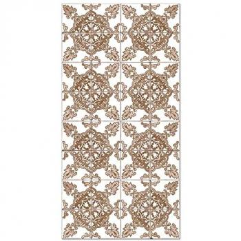 Tapis vinyle décoratif carreaux de ciment Cordoue brun 200x200cm