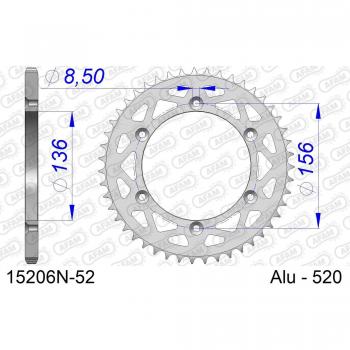 Couronne AFAM 520 52 dents en aluminium