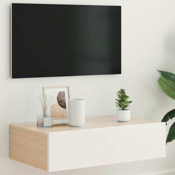 White LED TV Bracket Vidaxl 60x35x15.5 cm