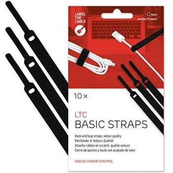 Label-the-cable Klettbinder-/verschluss Basic, 17cm, schwarz, doppelseitiger Kabelbinder