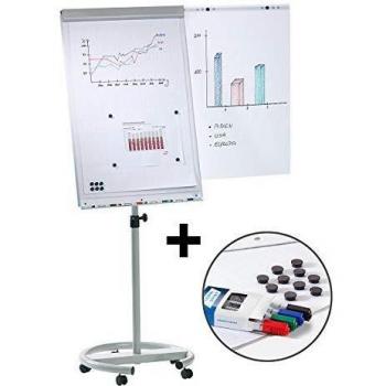 Flipchart-Set von kaiserkraft, inkl. Zubehör und Rundfuß